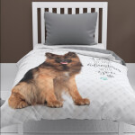 DumDekorace Dětský přehoz s potiskem - Německý ovčák Šířka: 170 cm | Délka: 210 cm