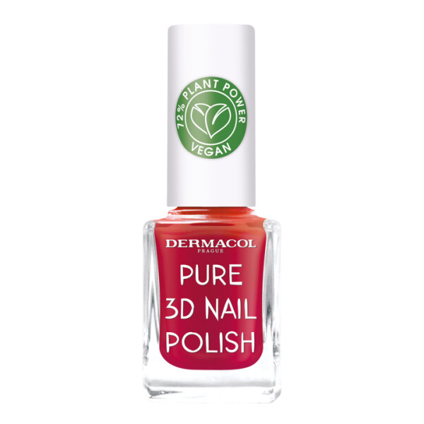 Dermacol Pure 3D přírodní lak na nehty Poppy Red č.04