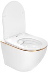 REA/S - SET závěsné WC Carlo Flat Mini Gold Edge Rimless + Bidet Carlo Mini REA-C1222 + REA-C2276