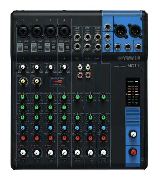 Yamaha MG10 černá / Mixážní pult / 10 kanálů / Phantom power 48V / 24 bit / 192 kHz (CMG10YEM)
