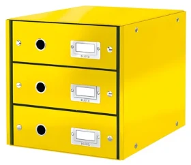 LEITZ Zásuvkový box ClickStore žlutá / 3 zásuvky / karton (60480016)