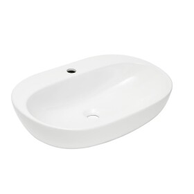 Umyvadlo na desku, závěsné SAT Infinitio 60x40,5 cm otvor pro baterii uprostřed SATINF60402 SATINF60402