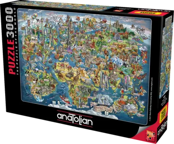 ANATOLIAN Puzzle Úžasná mapa světa
