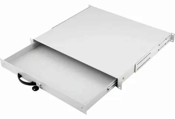 Equip 19" světle šedá / Uzamykatelná zásuvka / 1U / RAL7035 (EZD-1-G)