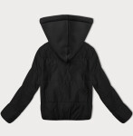 Krátká černá dámská bunda s teplákovou kapucí J Style (16M9236-392) odstíny černé S (36)