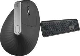 Logitech MX Vertical + MX Keys S grafitová / Sada myš a klávesnice / bezdrátová / ergonomická vertikální / 4000 DPI