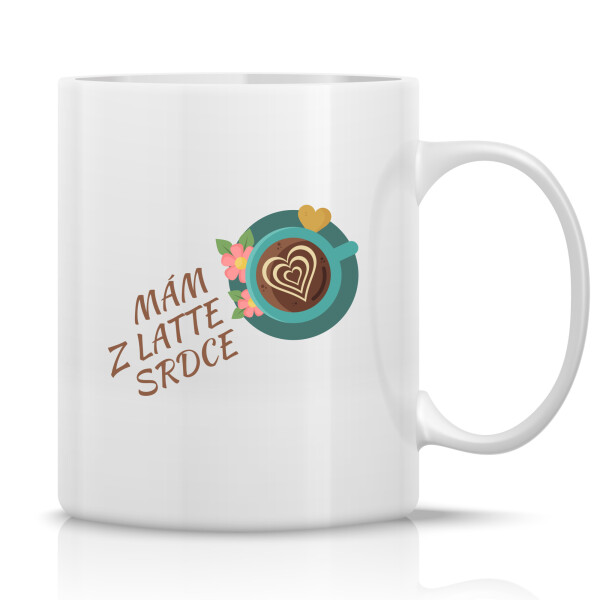 MÁM Z LATTE SRDCE - klasický bílý keramický hrníček 300 ml