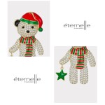 Vánoční brož se zirkony Christmas Teddy - vánoční medvídek, Zlatá