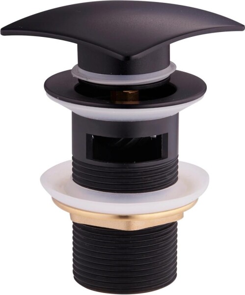 MEXEN - Zátka klik-klak s přepadem hranatá, černá 79926-70