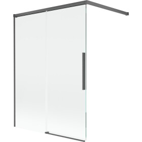 MEXEN/S - Rox vanová zástěna 2-křídlová posuvná 120 x 150, transparent, grafit kartáčovaná - 8C9-100-003-66-00 8C9-120-003-66-00