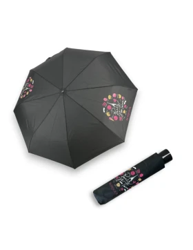 DOPPLER Mini Fiber Paris je Taime - dámský skládací deštník černá 726465P04