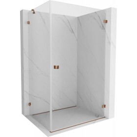 MEXEN/S - Lunar-B L sprchový kout dveře křídlové pravá 95 x 90, transparent, růžové zlato 832L-095-090-60-00-P
