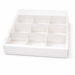 Cake star Cukrářská krabice s průhledným víkem a dělící vložkou 35x35x10cm