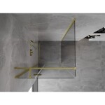 MEXEN/S - Mist H T sprchový kout dveře křídlové levá 70 x 70, transparent, zlato kartáčovaná 8A5T-070-070-55-00-L