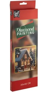 CRAFT ID Diamantové malování Zimní chaloupka 30x40cm