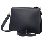 Luxusní dámská kožená kabelka na rameno Elizza, tmavě modrá