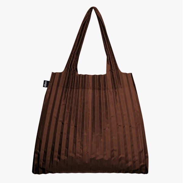 Nákupní taška přes rameno LOQI PLEATED Cocoa