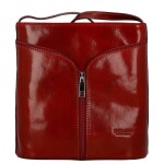 Luxusní dámská kožená crossbody kabelka Liara, červená