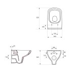 JIKA předstěnový instalační 8 cm systém bez tlačítka + WC CERSANIT CLEANON COLOUR + SEDÁTKO H894652 X CN1