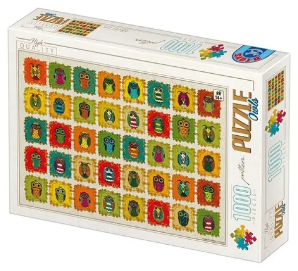 D-TOYS Puzzle Vzorník: Sovy
