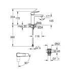 GROHE - Dice Umyvadlová baterie s výpustí Push-Open, studený start, matná černá 1018362430