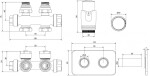 MEXEN/S - G00 úhlová termostatická souprava pro radiátor/středová + krycí rozeta S, Duplex, DN50, chrom W908-900-910-01