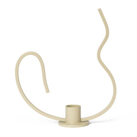 Ferm Living Kovový svícen Valse Cashmere Low, krémová barva, kov