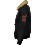 Pánská Kožená Bunda Pilot Royce Pravý Kožíšek Brixton Černá Velikost: 3XL