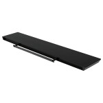 Polička nástěnná 120 cm, MDF, barva černá, baleno v ochranné fólii