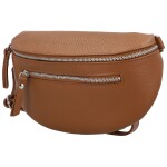 Trendy dámská kožená kabelko-ledvinka Arwel, koňaková