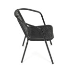 Zahradní židle, kov, plast, černá, AZC-H1001 BK