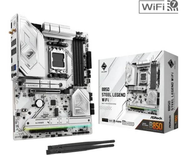 ASROCK B850 Steel Legend WiFi AMD B850 / DDR5 / SATA III / USB 3.2 / 2.5GLAN / Wi-Fi 7 / sc. AM5 / ATX (90-MXBQS0-A0UAYZ)