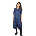 HOSH Riflová dlouhá mikina Beka Velikost: UNI, Barva: Džínově modrá