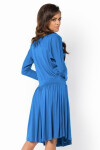 Letní šaty dámské ve model 15042425 střihu značkové středně dlouhé modré Modrá královská modř Makadamia
