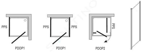 RAVAK - Pivot Sprchová stěna PPS-80, 770-795 mm, satin/čiré sklo 90G40U00Z1