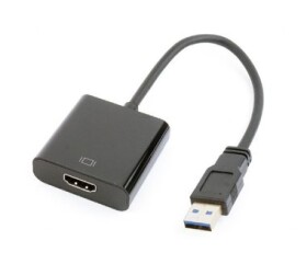 Gembird adaptér USB 3.0 A (M) na HDMI (F) / audio+video / kabel 15cm / 1080p60Hz / černá (A-USB3-HDMI-02)