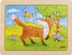 GOKI Dřevěné puzzle Zvířecí přátelství - Liška