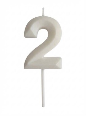 Dortisimo Svíčka s elegantním motivem číslo 2 bílá
