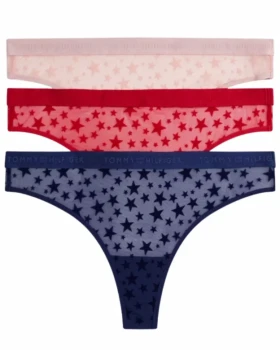 Dámská tanga Tommy Hilfiger UW06135 3 ks VÁNOCE