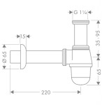 HANSGROHE - Sifony Bidetový sifon, chrom 55213000