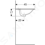 GEBERIT - Selnova Square Umyvadlo 550x450 mm, s 1 otvorem pro baterii, s přepadem, bílá 500.306.01.1