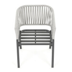 Zahradní židle, kov, polyratan, šedá, AZC-S1430 GREY