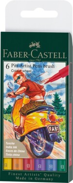 Faber-Castell Pitt Artist Pens Brush sada 6 barev Colour Wheel