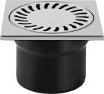 MIDAS Podlahová vpusť - přímá D110, celonerezový rámeček 150x150 mm, mřížka SUN p1661