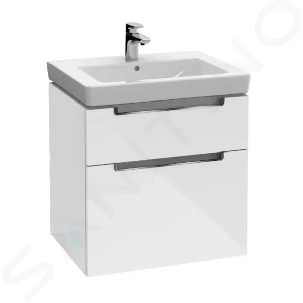 VILLEROY & BOCH - Subway 2.0 Umyvadlová skříňka, 587x590x454 mm, 2 zásuvky, Glosy White A90910DH