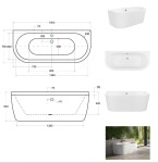 BESCO - Volně stojící vana VOLYA - Barva - Bílá, Rozměr vany - 150 × 75 VANTUR150