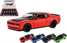 Auto Kinsmart 2023 Dodge Challenger SRT Demon 170 kov/plast 13cm 4barvy na zpětné nat. 12ks v boxu