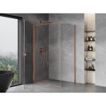 MEXEN/S - Mist-B sprchový kout dveře křídlové 85 x 70, transparent, měď kartáčovaná 8A2T-085-070-65-00