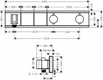 HANSGROHE - RainSelect Termostatická sprchová baterie pod omítku, pro 2 výstupy, chrom 15355000