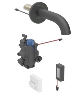 GEBERIT - Piave Termostatická elektronická umyvadlová baterie pod omítku, bateriové napájení, easy to clean, matná černá 116.268.14.1